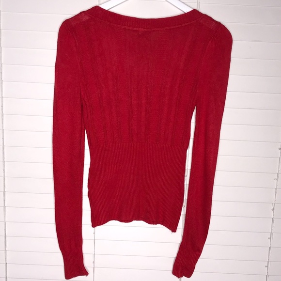 Bebe Scoop Neck Cable Knit Sweater - Picture 2 of 5
